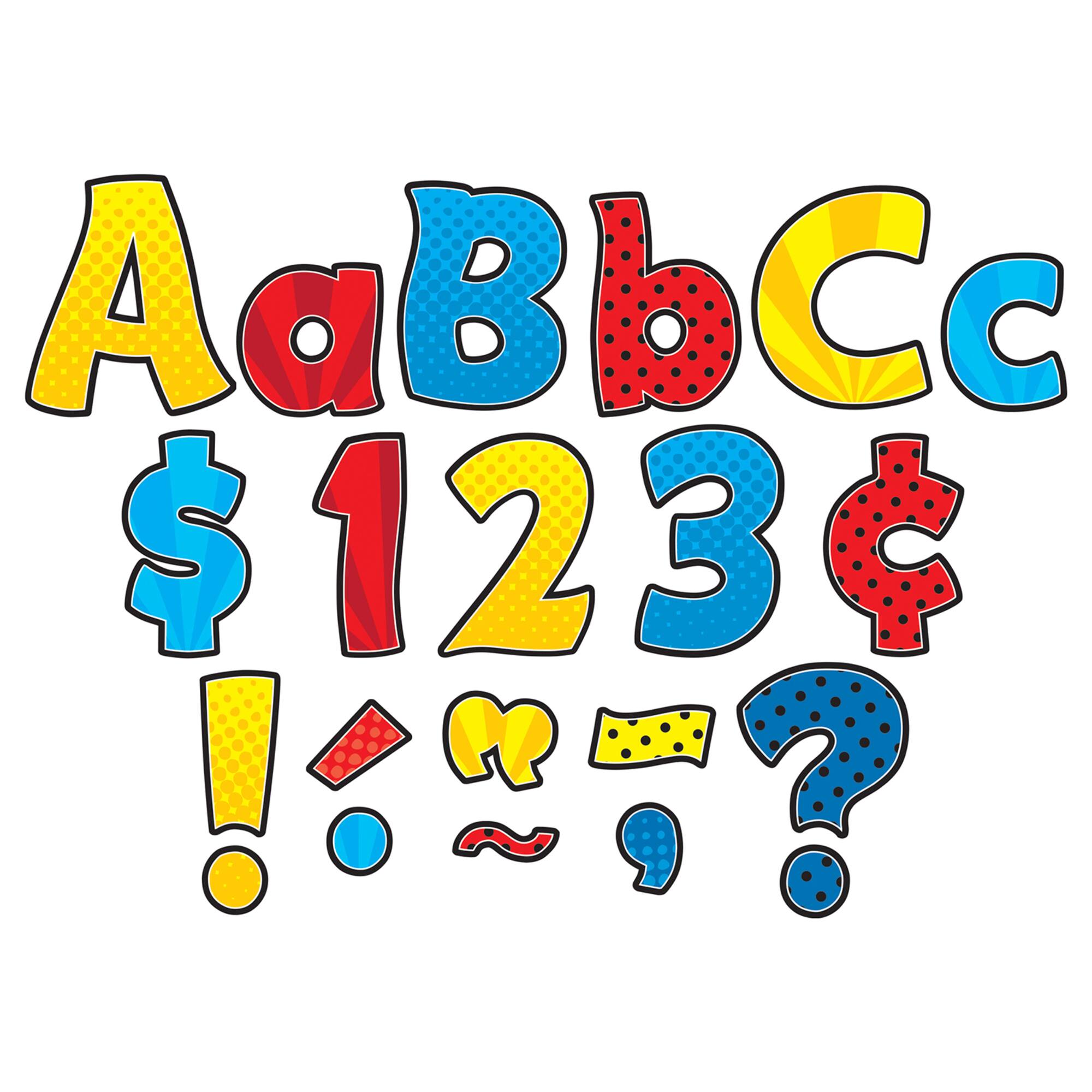 Teacher Created Resources® Superhero Funtastic 4" Letters Combo Pack, 208 Per Pack, 3 Packs of 624